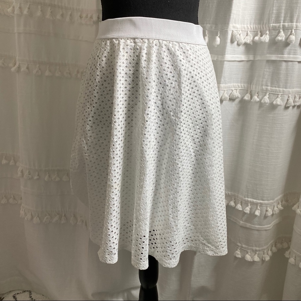 Zara White Broderie Skirt